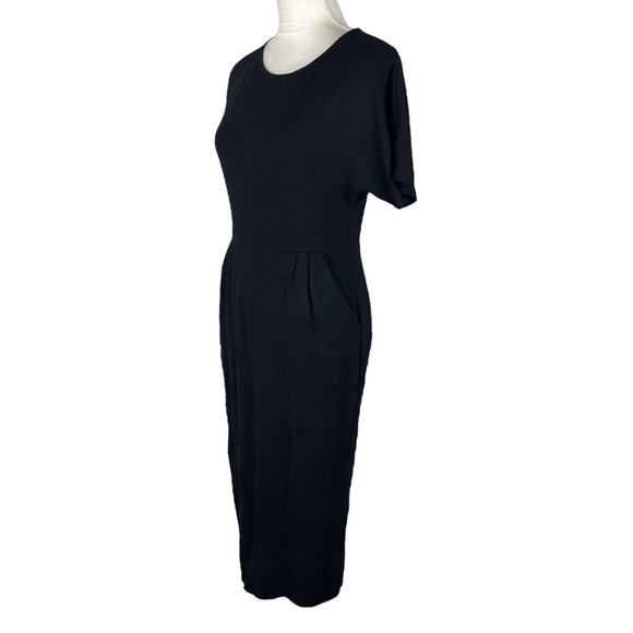 Boden Black Jersey Dress Dolman Short Sleeves Round Neck with Pockets Size 6R - Picture 4 of 7